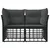 Vanjski loveseat s jastukom 2 pcs Crna i tamno siva poliratan