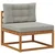 Set vanjskih sofa s jastukom 4 pcs Prirodna i Svjetlosiva
