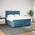 Vidaxl Box spring postelja z vzmetnico modra 180x200 cm žamet