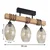 Brilagi - Plafonski luster WOOD GLASS 3xE27/60W/230V borovina/crna/zadimljeno bež