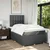 Vidaxl Box spring postelja z vzmetnico temno siva 120x190 cm blago