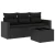 4-dijelni set vrtnih sofa od poliratana s jastucima crni