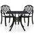 3-dijelni bistro set od lijevanog aluminija crni