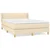 Vidaxl Box spring postelja z vzmetnico krem 140x190 cm blago