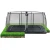 Trampolin z zaščitno mrežo Dynamic Groundlevel Black Exit Toys do tal 244*427 cm črn
