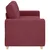 vidaXL Dvosed vinsko rdeč 180x77x82 cm blago