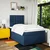 Vidaxl Box spring postelja z vzmetnico moder 120x200 cm blago