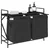 Košara za rublje s 2 pretinca s policom, crni hrast