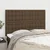 Vidaxl Vzglavje postelje temno rjavo 144x5x118/128 cm blago