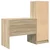 Stol s ladicama s policom s pohranom 2 pcs Sonoma hrast