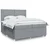 Vidaxl Box spring postelja z vzmetnico svetlo siva 200x200 cm blago