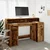 Radni stol s LED svjetlima boja staro drvo 140x55x91 cm drveni