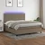 Vidaxl Box spring postelja z vzmetnico LED taupe 160x200 cm blago
