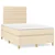Vidaxl Box spring postelja z vzmetnico krem 120x190 cm blago