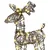 Reindeer vuče saonice Topla bijela 53 x 28 x 33 cm Ratan