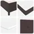 Vidaxl LED Box Spring Postelja Temno rjava 140 x 200 cm blago