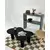 Hanah Home Klub sto Bloom, 110x40x70 cm, Crni
