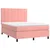 Vidaxl Box spring postelja z vzmetnico roza 140x200 cm žamet