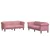 2-dijelni set sofa ružičasti baršunasti