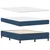LED Box Spring Krevet s uzglavljem Plava 140 x 190 cm tkanina