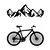 Wallity Zidna dekoracija Mountain And Bicycle - L, 70 x 38 cm, Crna