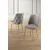 Hanah Home set trpezarijskih stolica Leja 4 kom, siva tkanina Babyface, zlatne metalne noge