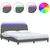 vidaXL Posteljni okvir z LED brez vzmetnice temno siv 180x200 cm