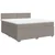 Vidaxl Box spring postelja z vzmetnico taupe 180x200 cm blago