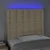 Vidaxl LED posteljno vzglavje krem 100x5x118/128 cm blago
