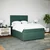 Vidaxl Box spring postelja z vzmetnico temno zelena 140x200 cm žamet