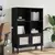 Regal za knjige SENJA izgled ratana crni 90x35x130 cm borovina