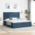 Vidaxl Otomanska postelja z vzmetnico & LEDs modra 180x200 cm blago