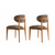 HANAH HOME Set 2 stolice Lionte Brown Dark Oak