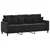 2-dijelni set sofa s jastucima crni baršunasti