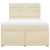 vidaXL Box spring postelja z vzmetnico krem 160x200 cm blago
