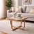 Hanah Home klub sto Hisar 90, 90 cm, hrast / beli mermer