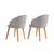 HANAH HOME Set 2 stolice Bentley Grey Light Oak