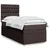 vidaXL vidaXL Box spring postelja z vzmetnico temno rjava 100x200 cm blago, (21305949)