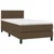 Vidaxl Box spring postelja z vzmetnico LED temno rjava 90x200 cm blago