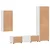 Set TV komoda s ladicama FLORIN 3 pcs Bijelo Konstruirano drvo