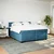 Vidaxl Box spring postelja z vzmetnico modra 200x200 cm žamet