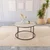 Hanah Home Royal klub sto O 75 cm, crna / travertin