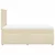 Vidaxl Box spring postelja z vzmetnico krem 120x190 cm blago
