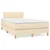 Vidaxl Box spring postelja z vzmetnico krem 120x190 cm blago