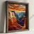WallXpert uramljena MDF slika DOS068-33, slojeviti kanjon u toplim tonovima pri zalasku sunca, 34 x 34 cm