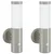 Vanjska zidna lampa 2 pcs Srebrno 15 x 7,5 x 33 cm