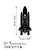 Wallity Zidna dekoracija Space Shuttle, 60 x 27 cm, Crna