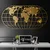 Wallity Zidna dekoracija World Map Globe LED, 60x120cm, Zlatne boje