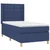 Vidaxl Box spring postelja z vzmetnico moder 90x190 cm blago