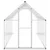 Staklenik s okvirom srebrni 445 x 169 x 195 cm aluminijski